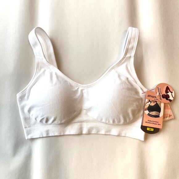 Shapermint Essentials Daily Comfort Wireless Shaper Bra Medium M White 10022 NWT - Picture 1 of 9